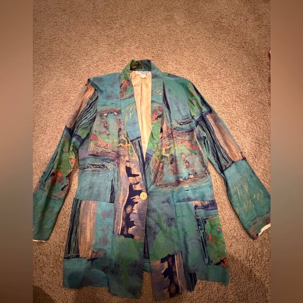 Artistic Vintage Multicolor Women's Blazer